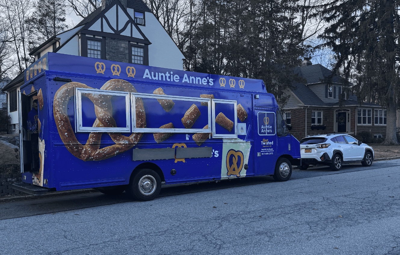 A Snack City NYC food truck serving guests at a corporate event in Manhattan.
