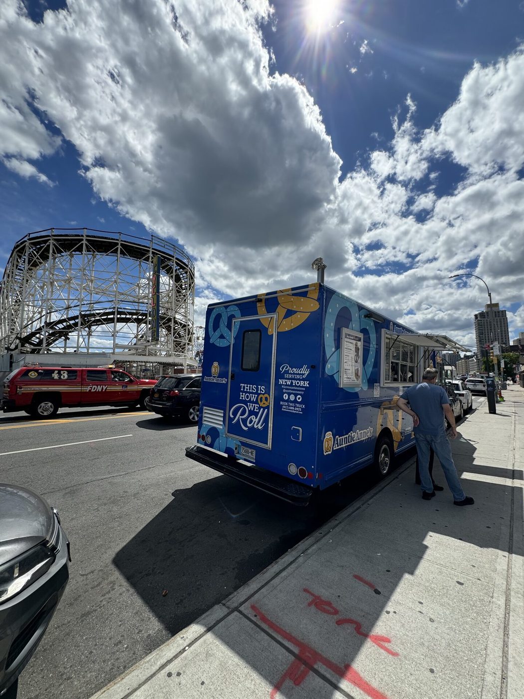 Snack City NYC food truck at Coney Island under the Cyclone
